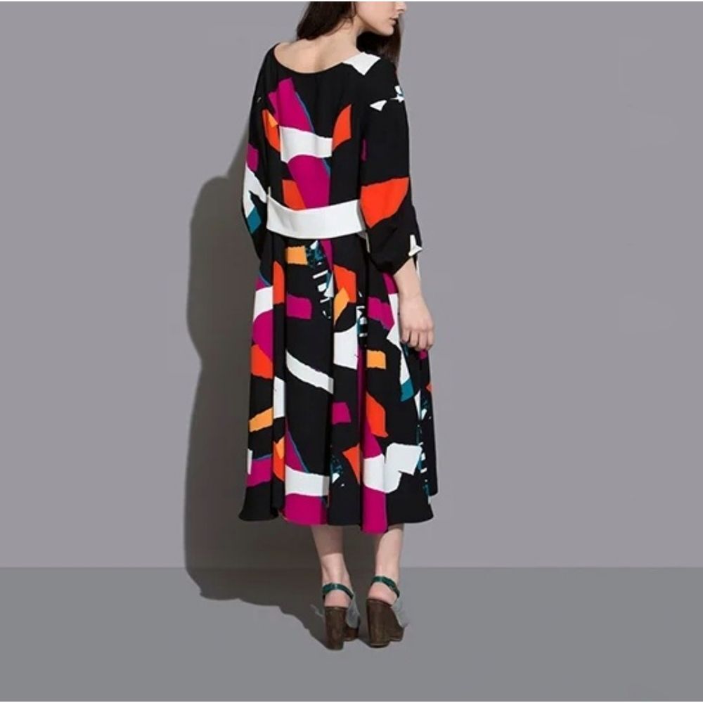 Rachel Comey Runway Sparrow Long Sleeve Midi Dress in Retro Dixie